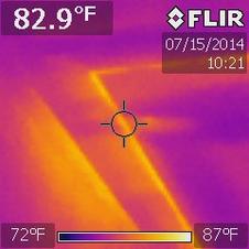 Thermal imaging of air leak 6