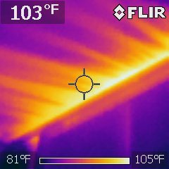 air leakage - open top plate allowing hot air to enter