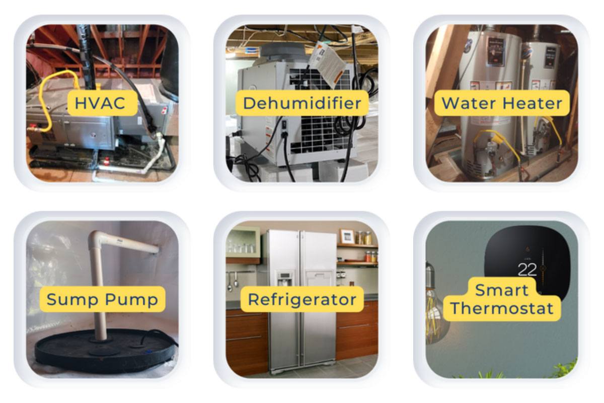 make any applicance smart, hvac, dehumidifier, water heater, sump pump, refrigerator, etc